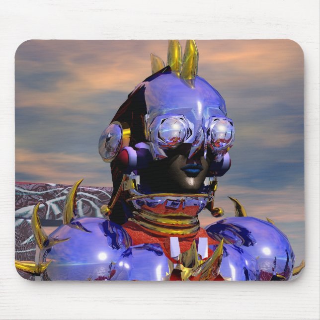 Mousepad TITAN CYBORG PORTRAIT Blue Science Fiction,Scifi (Frente)