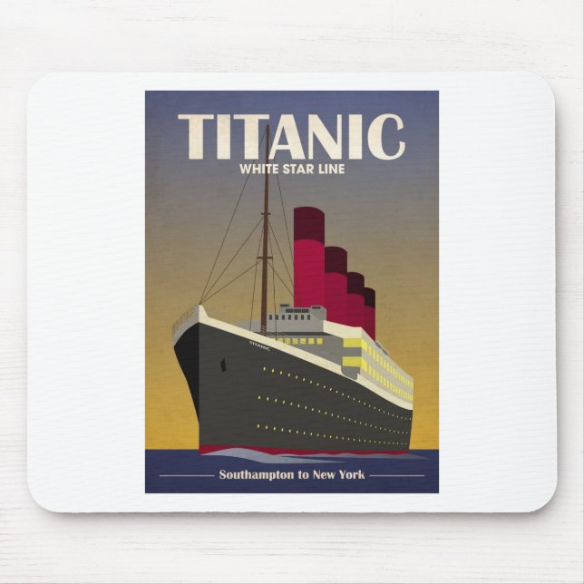 Mousepad Titanic Ocean Liner Art Deco Impressão (Frente)