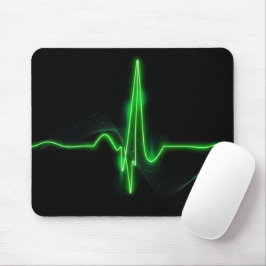Mousepad Título: Abstrato de Pulso de Pulso de Pulso Verde 