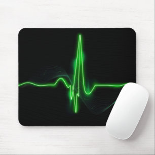 Mousepad Título: Abstrato de Pulso de Pulso de Pulso Verde 