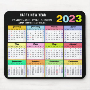 Mousepad Título Personalizado Moderno do Calendário 2023 Co