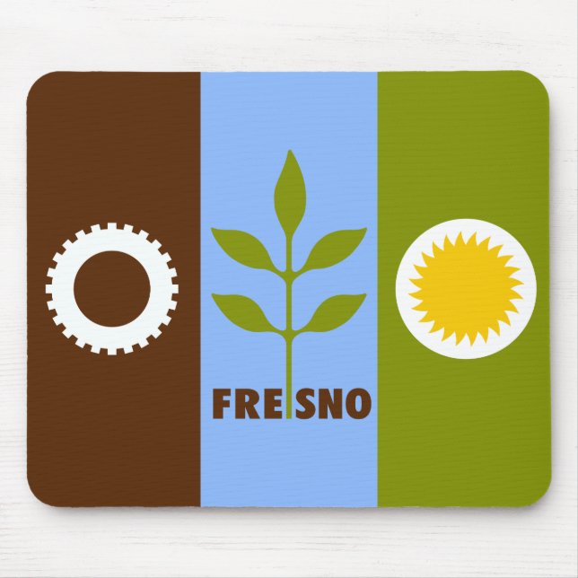 Mousepad Toalha de rato da bandeira da cidade de Fresno, Ca (Frente)