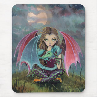 Mousepad Toalha de Rato de Arte Fantasia de Fada e Dragão F