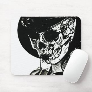Mousepad Toalha de Rato Skull Girl - Preto e Branco
