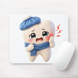 Mousepad Toalhete de Rato de Dente Fofo com Dor de Dente