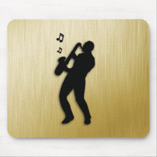 Mousepad Toca Saxofone Dourado