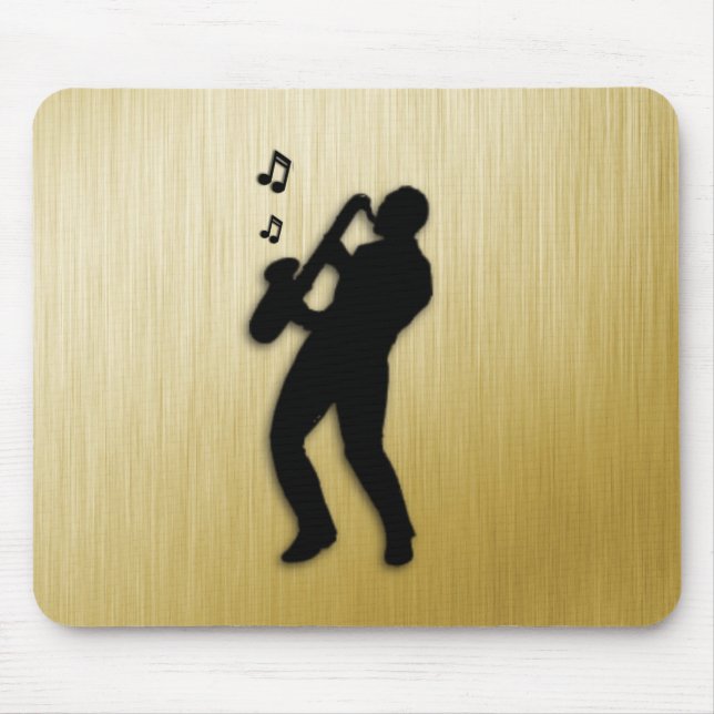 Mousepad Toca Saxofone Dourado (Frente)