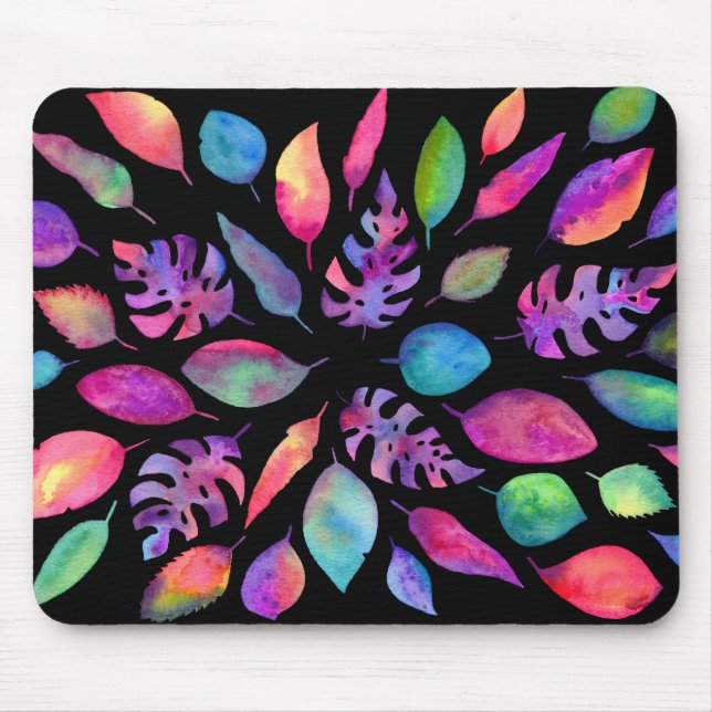 Mousepad Todas as cores da natureza - folhas brilhantes no (Frente)