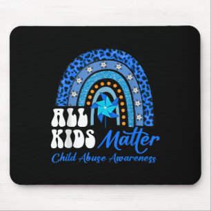 Mousepad Todas as Crianças - Abuso Infantil Azul-Arco-Íris
