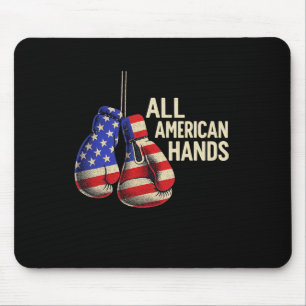 Mousepad Todas as Mãos Americanas Boxando Luvas - Patriótic