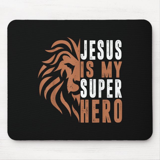 Mousepad Toddler Jesus É Meu Super Herói Cristão Deus Filho (Frente)