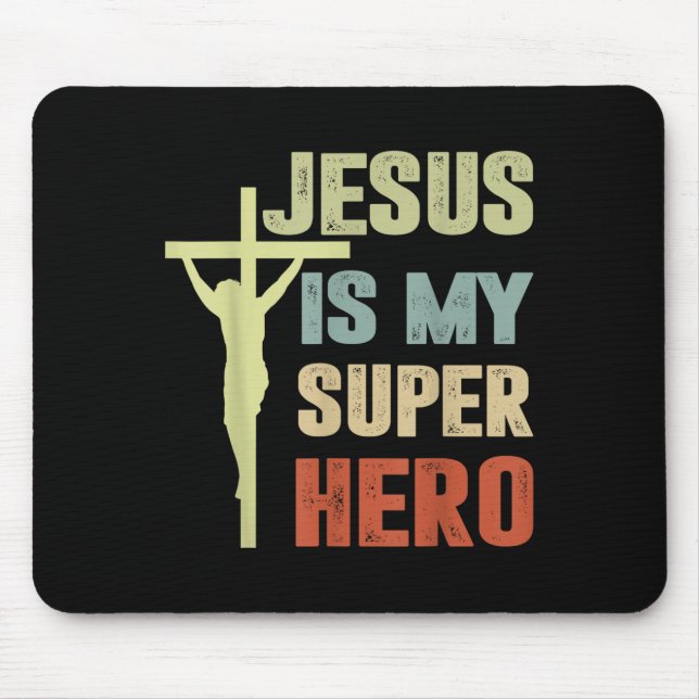 Mousepad Toddler Jesus É Meu Super Herói Cristão Deus Filho (Frente)