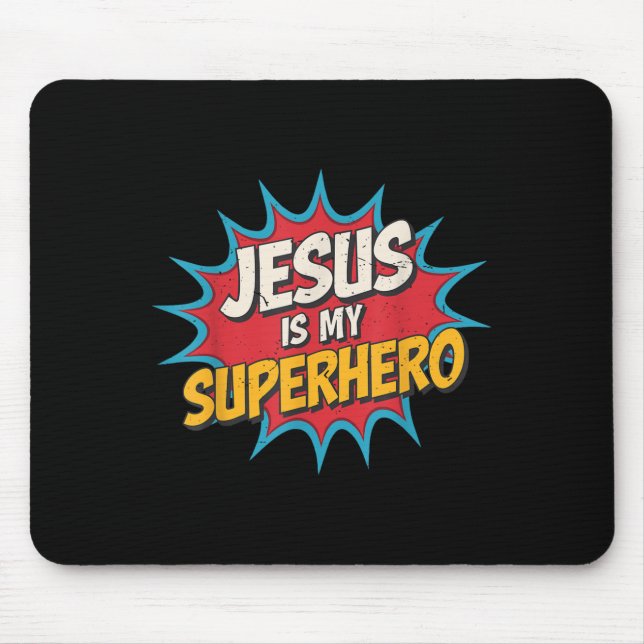 Mousepad Toddler Jesus É Meu Super Herói Cristão Deus Filho (Frente)