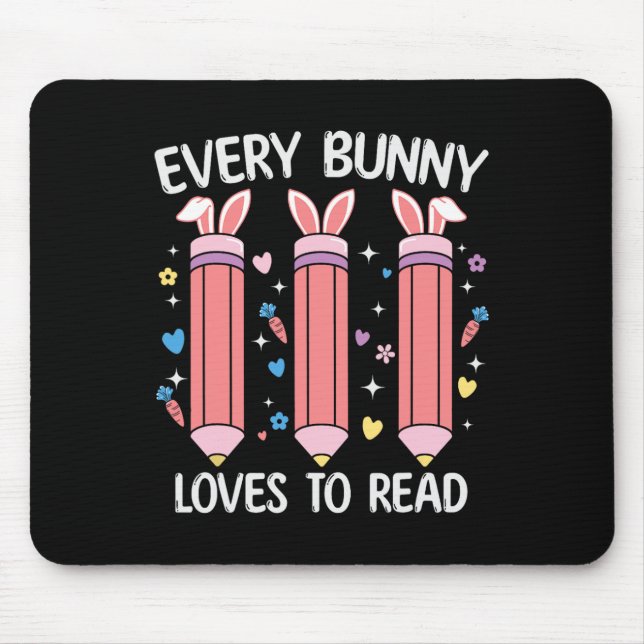 Mousepad Todo coelho adora ler livros para professores de P (Frente)