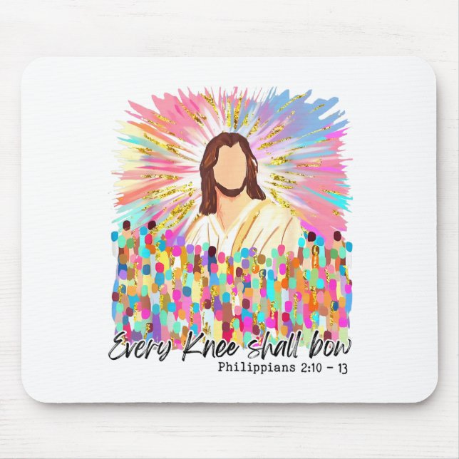 Mousepad Todo Joelho Se Dobrará Jesus Páscoa Fé  (Frente)