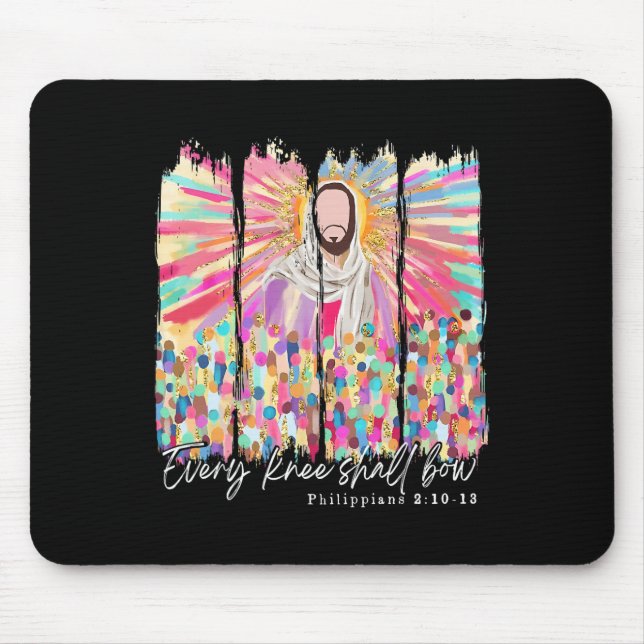 Mousepad Todo Joelho Se Dobrará Versículo Bíblico Cristão D (Frente)