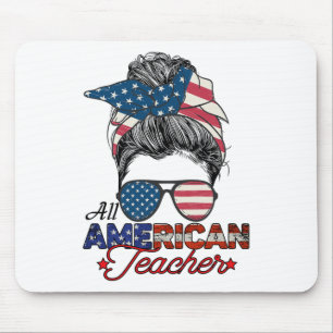 Mousepad Todo professor americano 4 de julho Messy Bun Inde