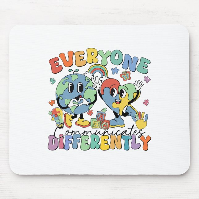 Mousepad Todos Comunicam Diferentes Autismo 1 de Fala (Frente)