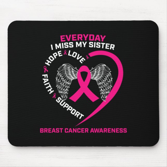 Mousepad Todos os dias sinto saudades do Cancer de mama ros (Frente)