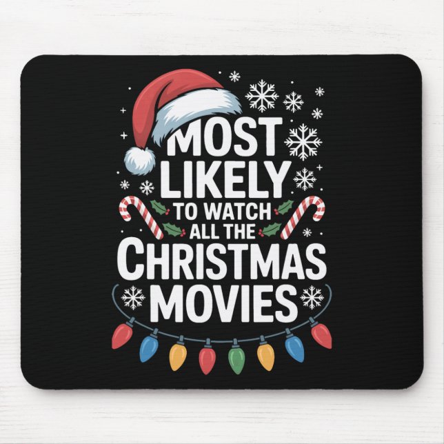 Mousepad Todos Os Filmes De Natal Mais Susceptíveis De Ver  (Frente)