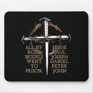 Mousepad Todos os meus ídolos foram presos Jesus nas costas