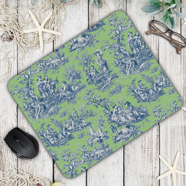 Mousepad Tóile de jouy azul-Elegante (Criador carregado)