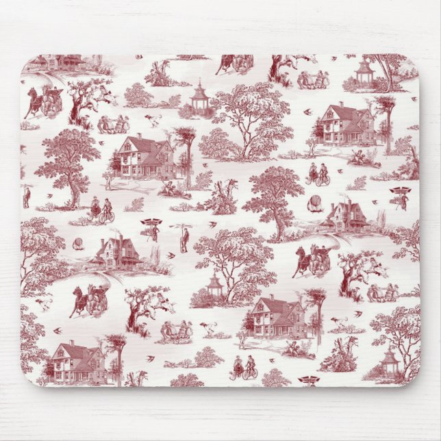 Mousepad Toile De Jouy - tarde do vintage (Frente)