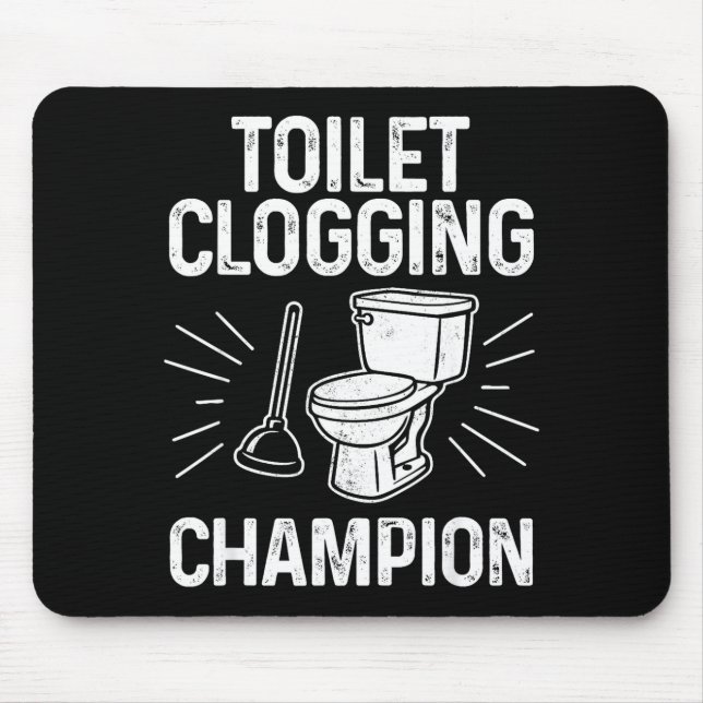 Mousepad Toilet Clogging Chamon Funny Graphic Toilet Cloggi (Frente)