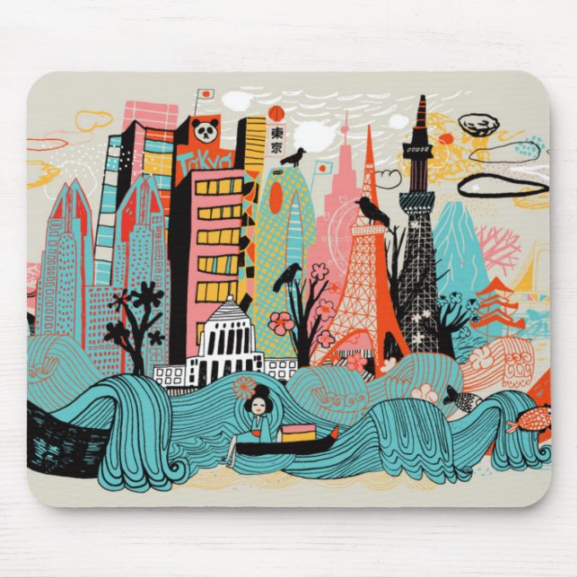 Mousepad Tokyo tirado mão Japão (Frente)