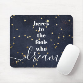 Mousepad "Tolos que sonham" Cita Douradas estrelas Marinho 