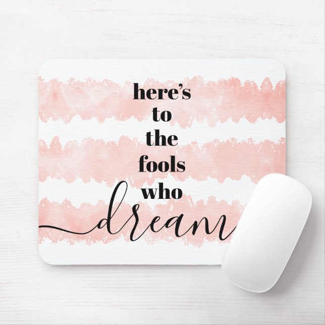 Mousepad Tolos Que Sonham Citam Aquarela Rosa-Esbranquiçada (Com mouse)