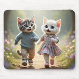 Mousepad Tom & Luna Mouse Pad, Tapete de Mesa de Gato Fofo