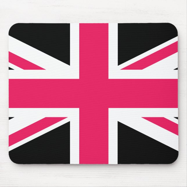 Mousepad Tomada Unificada ~ Preto-Rosa-Quente e Branco (Frente)