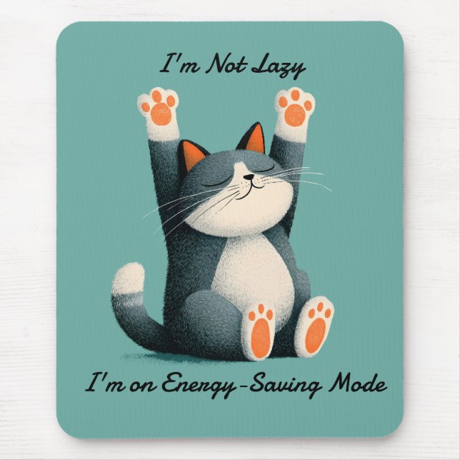 Mousepad Tomador de Soneca Profissional Gato Divertido Dorm (Frente)