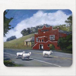 Mousepad Tomales Town Hall com ovelhas