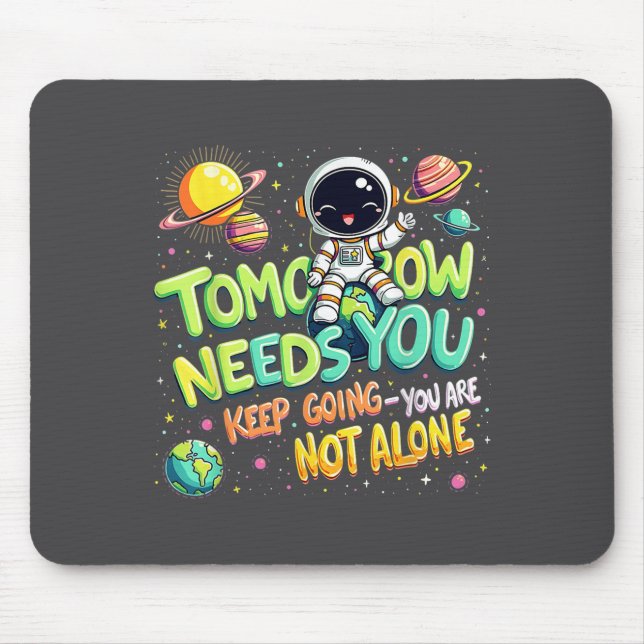 Mousepad Tomorrow Needs You Motivational Space Astronaut Gr (Frente)
