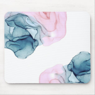 Mousepad Tonalidades Turquesa e Rosa Fantasia Etérea Tinta 