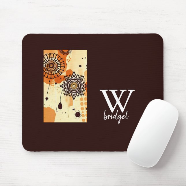 Mousepad Tone Floral Quente de outono Russo Mandala (Com mouse)
