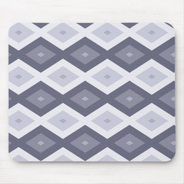 Mousepad Tons de padrão de diamante cinza azul (Frente)