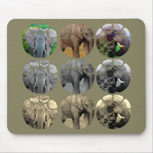 Mousepad tons elefantes Cor Sepia BW