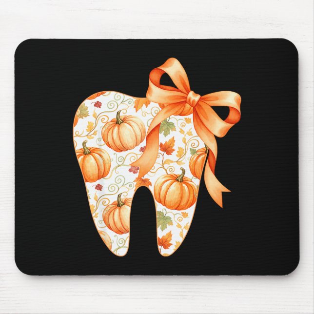 Mousepad Tooth Coquette Bow Dentist Thanksgiving Dental Ist (Frente)