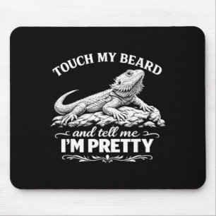 Mousepad Toque engraçado na minha barba lagarto dragão barb