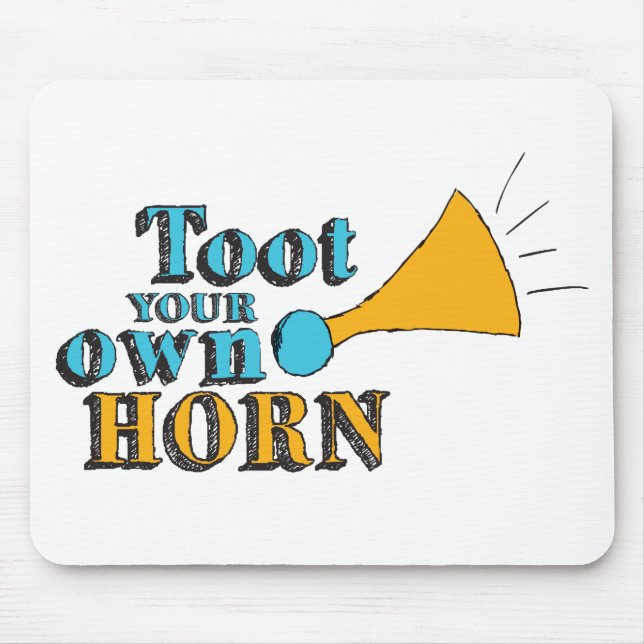 Mousepad Toque sua própria Arte Inspiradora Horn (Frente)
