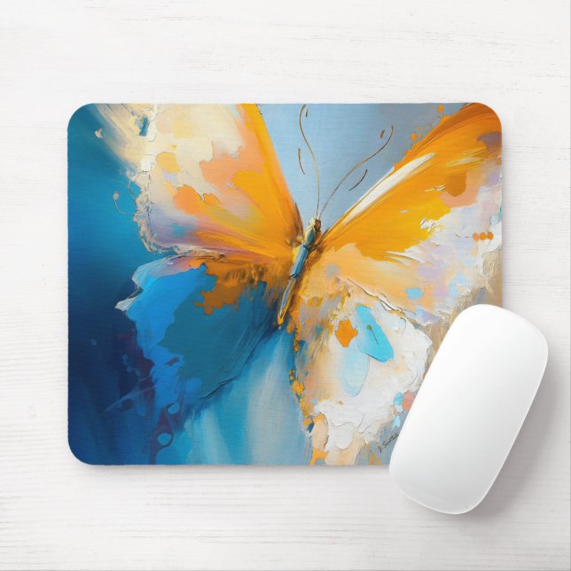 Mousepad Tornando-se Luz – Borboleta Abstrata em Movimento (Com mouse)