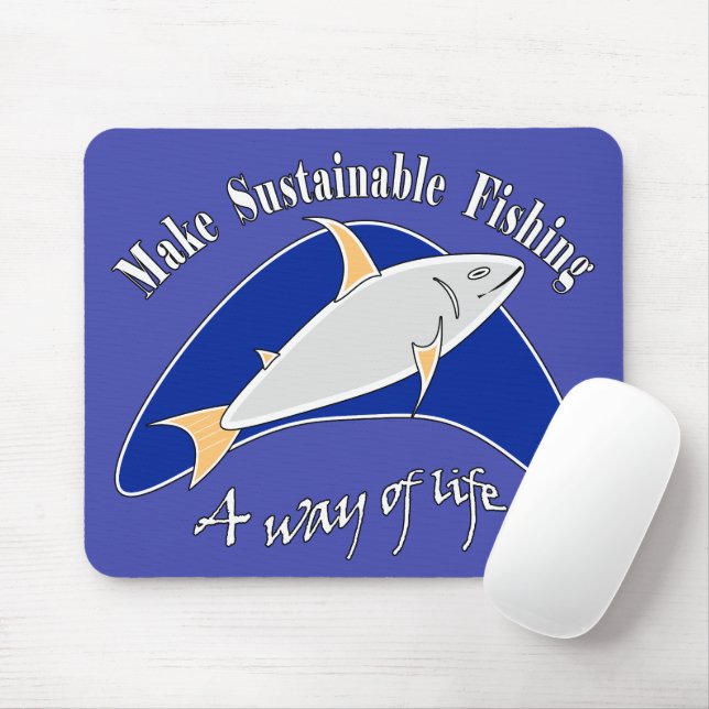 Mousepad Tornar a pesca sustentável um modo de vida (Com mouse)