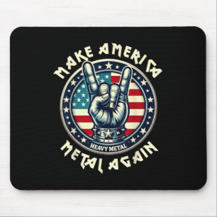 Mousepad Torne a América Metal novamente Trump Rock Heavy M