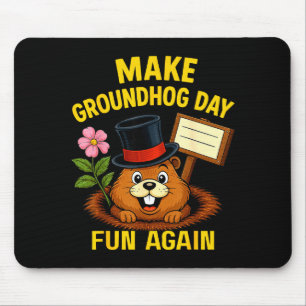 Mousepad Torne o Dia da Marmota Divertido Novamente Camisa