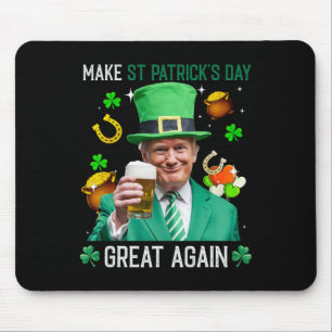 Mousepad Torne o Dia de São Patrício Grande Novamente Lepre