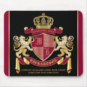 Mousepad Torne o seu Casaco de armas emblema de leão Doura