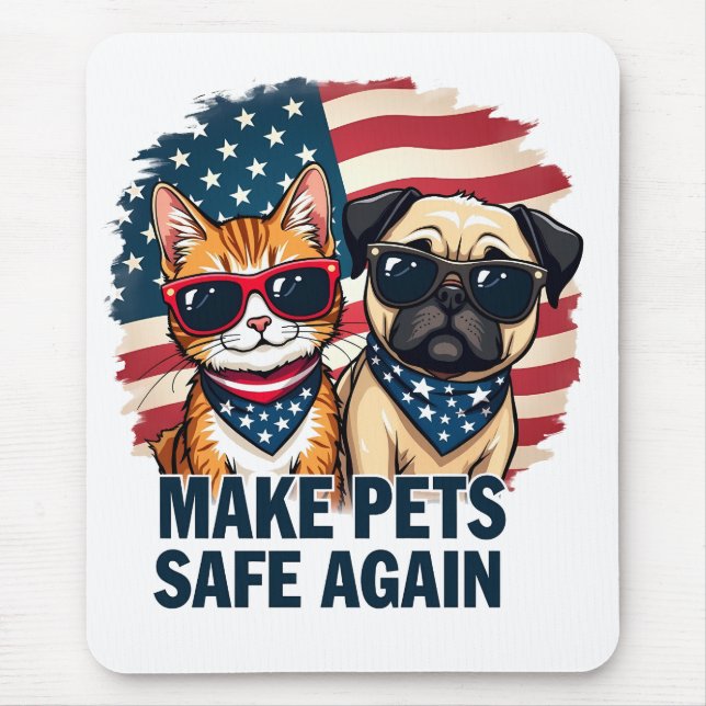 Mousepad Torne Os Animais Seguros Novamente, Trump Cat Dogs (Frente)
